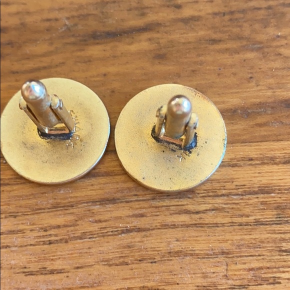 VTG SWANK round gold tone bowler cuff links - Picture 3 of 6